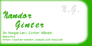 nandor ginter business card