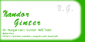 nandor ginter business card